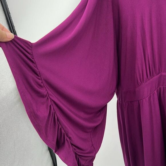 Torrid 6X super soft ruffled sleeve magenta blouse - Picture 3 of 5